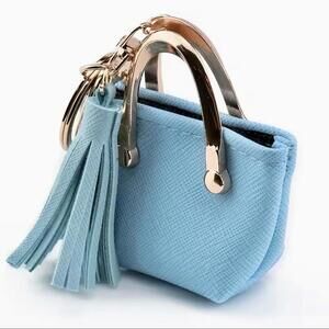 Baby Blue Mini Small Bag Keychain Coin Purse Pendant Fashion Jewelry